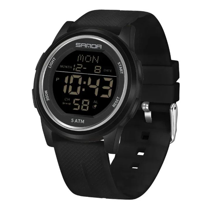 Ceas Copii Sanda 6182 Negru – Design Sport, Digital, Afișaj Dată, Alarmă, Rezistent la Apă 5ATM [1]