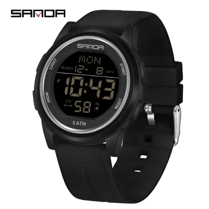 Ceas Copii Sanda 6182 Negru – Design Sport, Digital, Afișaj Dată, Alarmă, Rezistent la Apă 5ATM [3]