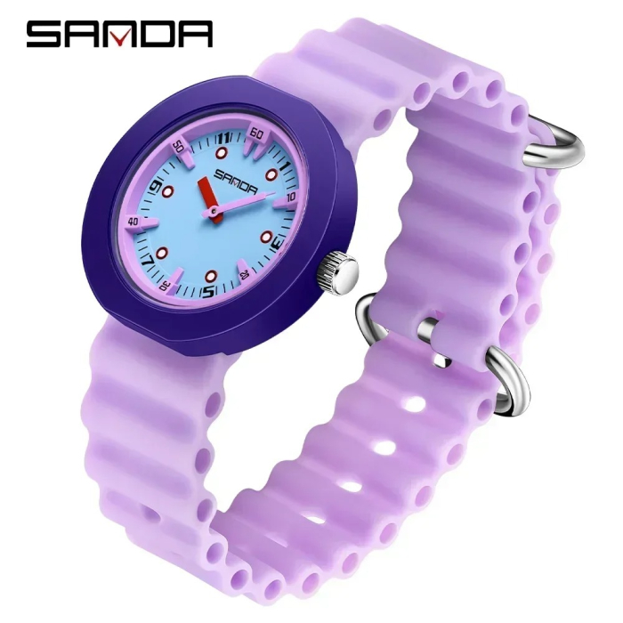 Ceas Copii Sanda 9108 Mov – Design Fashion, Analog, Rezistent la Apă 3ATM [4]
