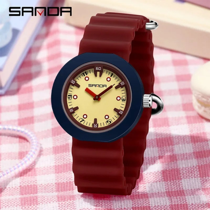 Ceas Copii Sanda 9108 Rosu – Design Fashion, Analog, Rezistent la Apă 3ATM [3]