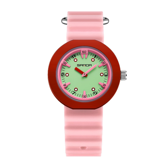 Ceas Copii Sanda 9108 Roz – Design Fashion, Analog, Rezistent la Apă 3ATM [1]
