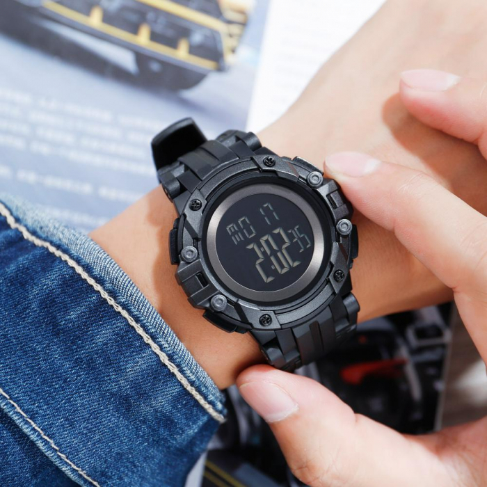 Ceas copii Skmei Digital Negru Cronometru Alarma Sport Casual [5]