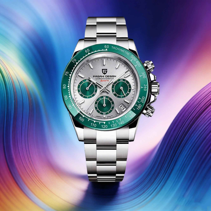 Ceas cronograf bărbătesc PAGANI DESIGN PD-1644 – quartz japonez VK63, safir, tachymeter, inox, 40mm, stil retro sport [6]