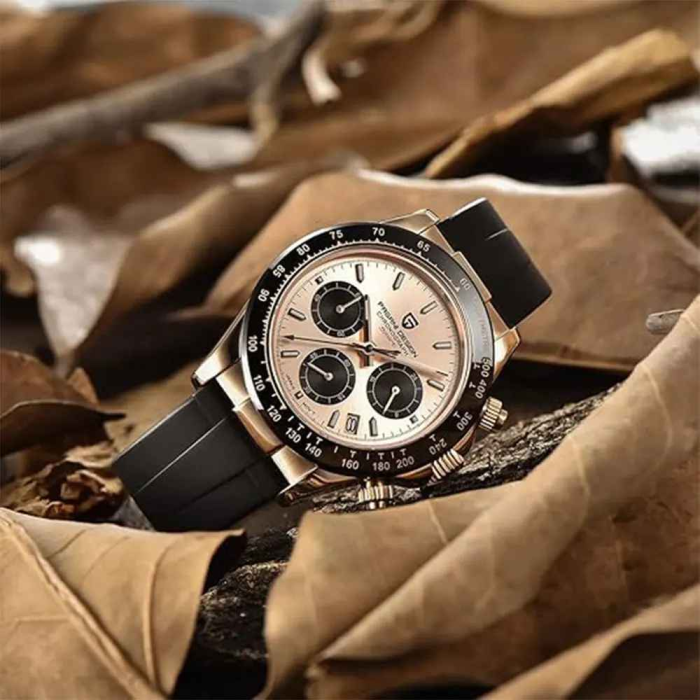 Ceas cronograf bărbați PAGANI DESIGN PD-1664, 40 mm, mecanism Japan TMI VK63, safir, curea cauciuc, stil sport elegant [3]