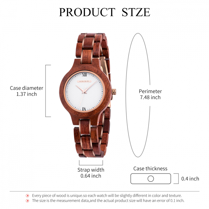 Ceas dama Bobo Bird Fashion Din Lemn Quartz Analog Elegant [6]