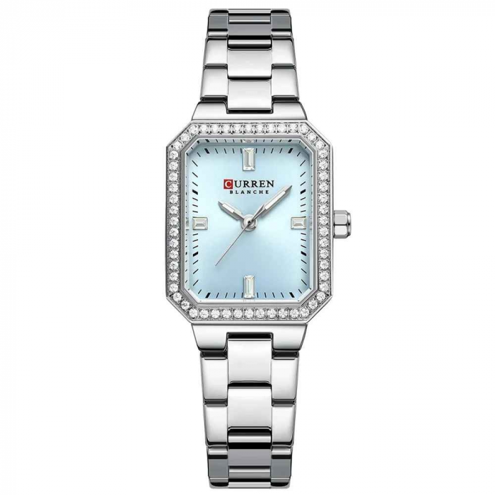 Ceas damă Curren Elegant – Cadran albastru, brățară argintie, stil elegant și modern [1]
