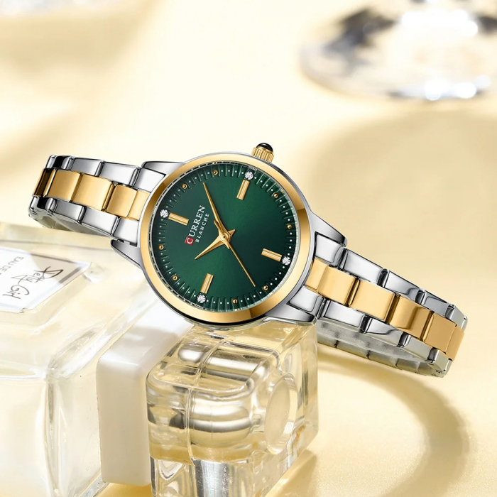 Ceas dama de mana Curren Quartz Casual Luxury Elegant Fashion Auriu [4]