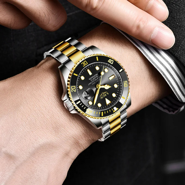 Ceas barbatesc de mana Lige, Business, Quartz, Casual, Elegant, Calendar, Indici luminosi, Analog [6]