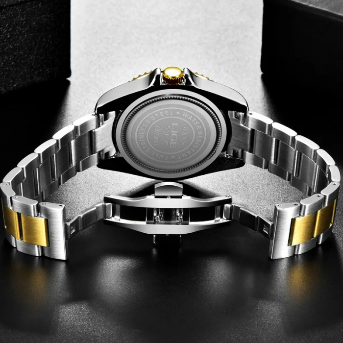 Ceas barbatesc de mana Lige, Business, Quartz, Casual, Elegant, Calendar, Indici luminosi, Analog [5]