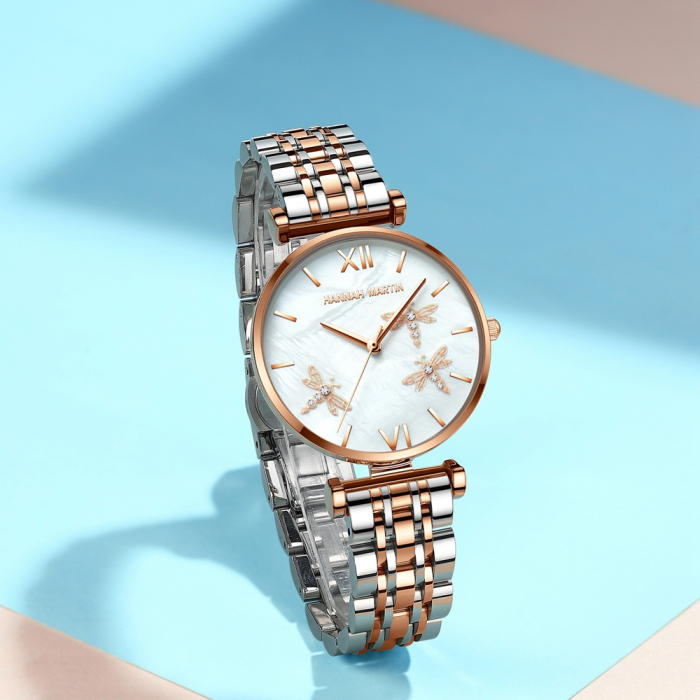 Ceas dama Hannah Martin Elegant Quartz Miyota Analog Otel inoxidabil [2]
