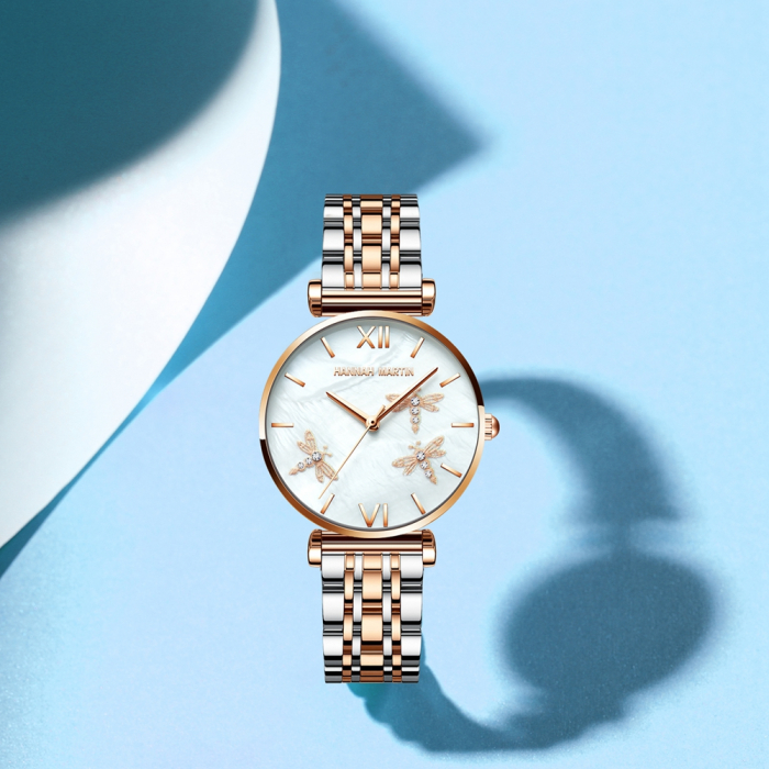 Ceas dama Hannah Martin Elegant Quartz Miyota Analog Otel inoxidabil [3]