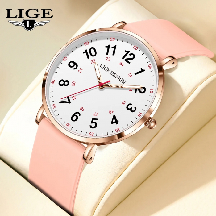 Ceas Damă Lige 89168 Rose-Alb – Design Fashion, Funcții Multiple, Cronograf, Rezistent la Apă 3ATM [2]