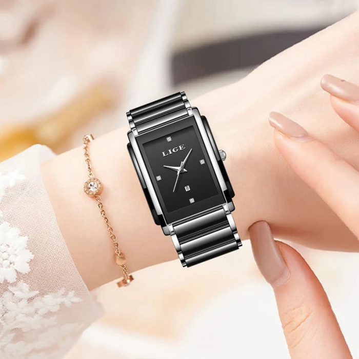 Ceas Damă Lige 89188 Argintiu-Negru – Design Fashion, Funcții Multiple, Afișaj Luminos, Rezistent la Apă 3ATM [7]