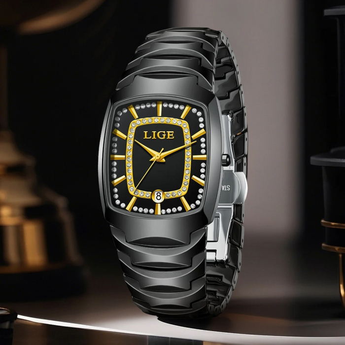 Ceas Damă Lige 89189 Auriu-Negru – Design Fashion, Funcții Multiple, Afișaj Luminos, Rezistent la Apă 3ATM [4]