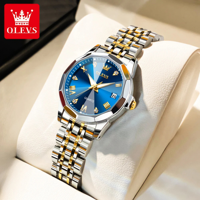 Ceas dama Olevs Quartz Analog Afisare data Elegant Business Argintiu [4]