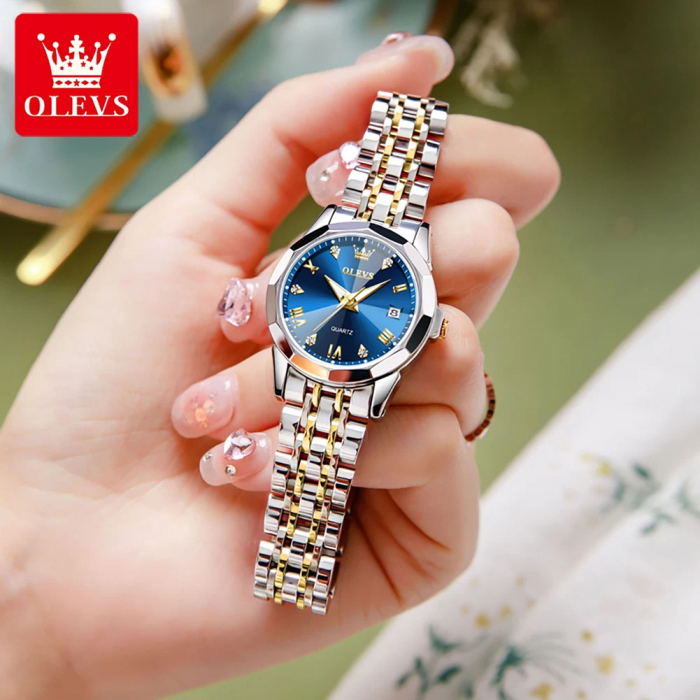 Ceas dama Olevs Quartz Analog Afisare data Elegant Business Argintiu [5]
