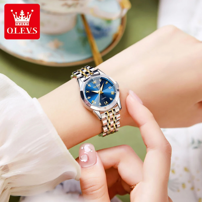 Ceas dama Olevs Quartz Analog Afisare data Elegant Business Argintiu [2]