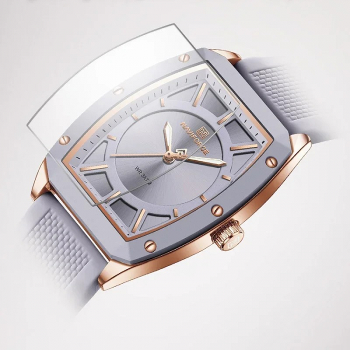 Ceas Dama Naviforce 5049 Gri Deschis - Afișaj Analog, Fashion, Casual, Rezistent la Apă 3ATM [6]