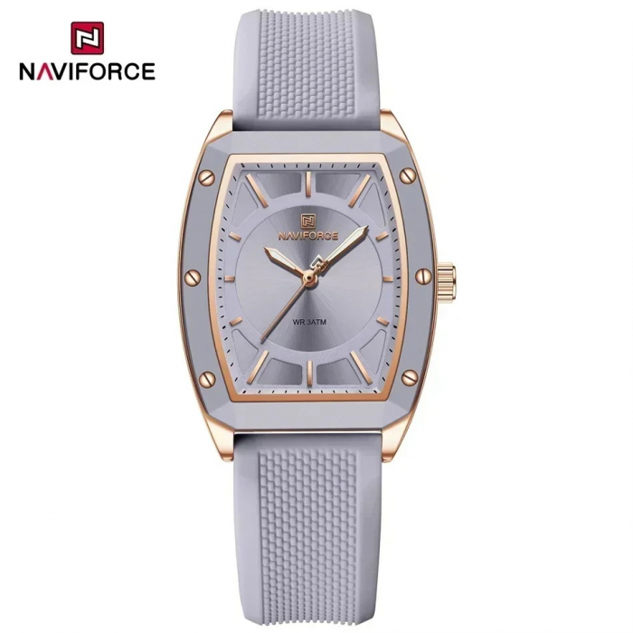Ceas Dama Naviforce 5049 Gri Deschis - Afișaj Analog, Fashion, Casual, Rezistent la Apă 3ATM [7]
