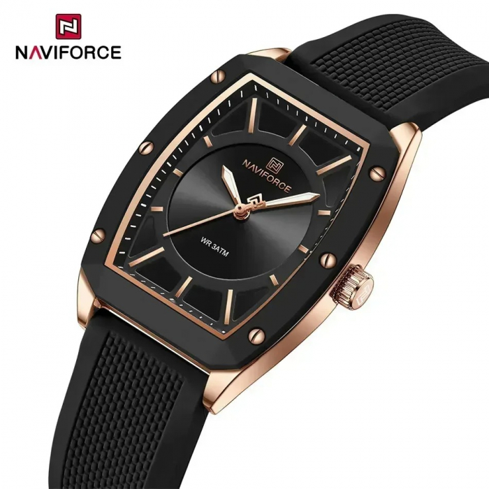 Ceas Dama Naviforce 5049 Negru-Auriu - Afișaj Analog, Fashion, Casual, Rezistent la Apă 3ATM [5]