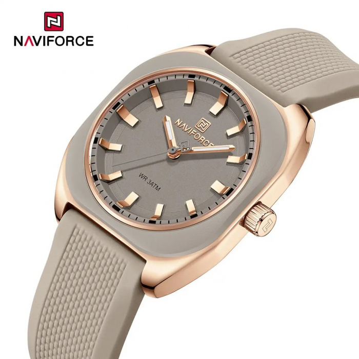 Ceas Dama Naviforce 5061 Gri - Analog Fashion Casual, Rezistent la Apă 3ATM [4]