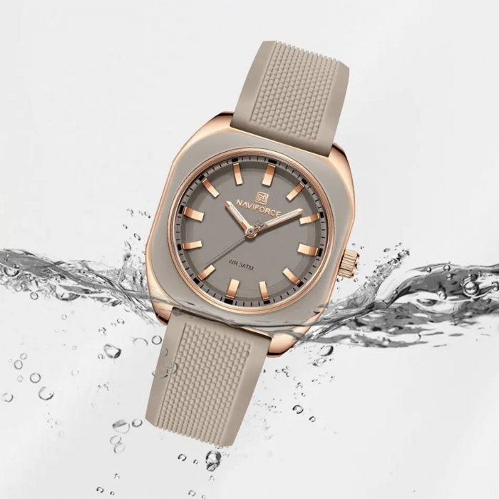 Ceas Dama Naviforce 5061 Gri - Analog Fashion Casual, Rezistent la Apă 3ATM [6]