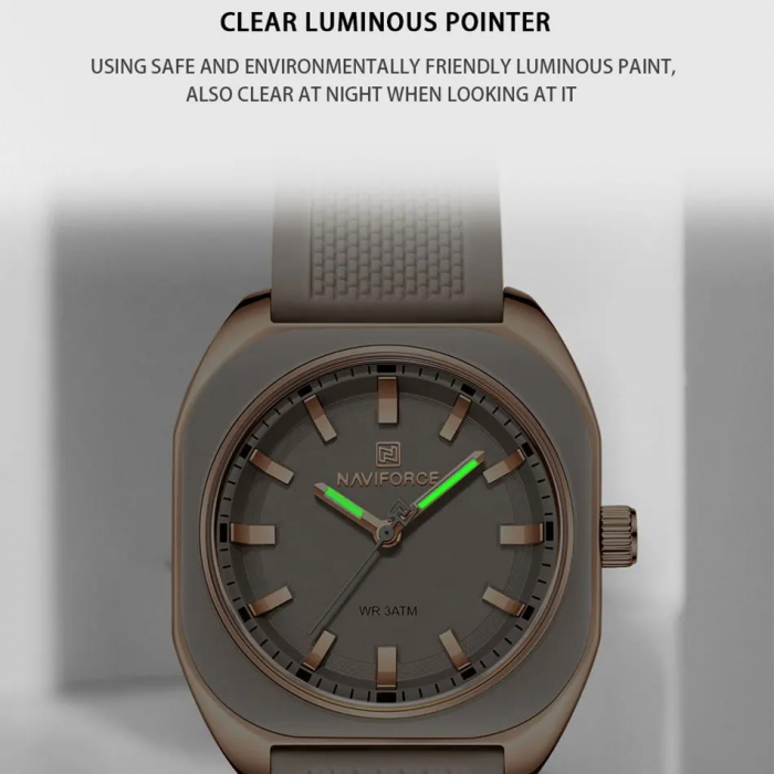 Ceas Dama Naviforce 5061 Gri - Analog Fashion Casual, Rezistent la Apă 3ATM [5]