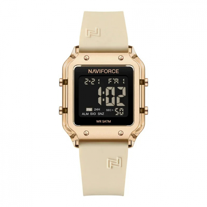 Ceas Dama Naviforce 6105 Crem - Afișaj Digital, Sport, Casual, Alarmă, Rezistent la Apă 5ATM [1]