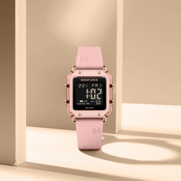Ceas Dama Naviforce 6105 Rose - Afișaj Digital, Sport, Casual, Alarmă, Rezistent la Apă 5ATM [4]