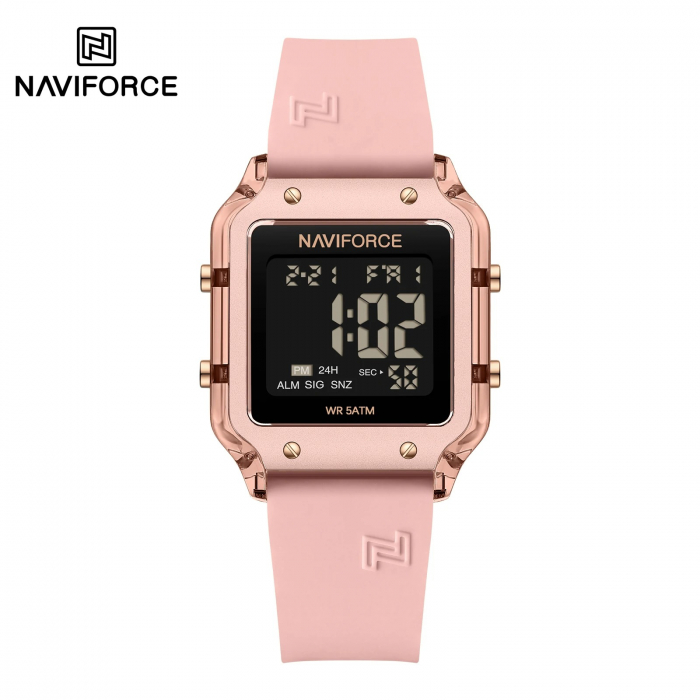 Ceas Dama Naviforce 6105 Rose - Afișaj Digital, Sport, Casual, Alarmă, Rezistent la Apă 5ATM [8]