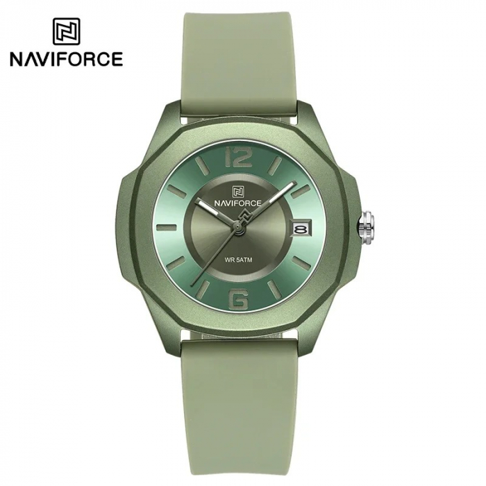 Ceas Dama Naviforce 7107 Verde - Analog Sport Casual, Dată Automată, Rezistent la Apă 5ATM [7]