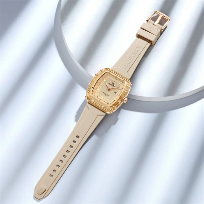 Ceas Dama Naviforce 7124 Auriu - Afișaj Analog, Fashion, Casual, Dată, Rezistent la Apă 5ATM [4]