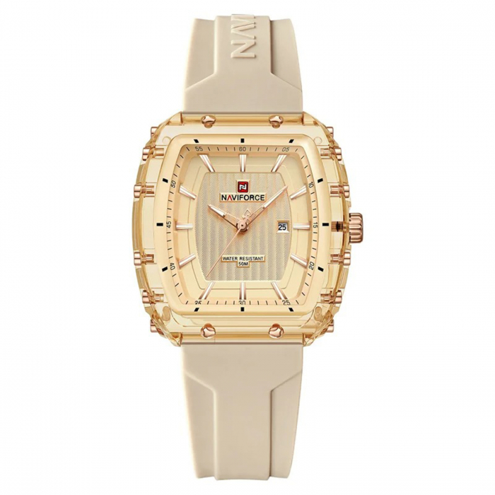 Ceas Dama Naviforce 7124 Auriu - Afișaj Analog, Fashion, Casual, Dată, Rezistent la Apă 5ATM [1]