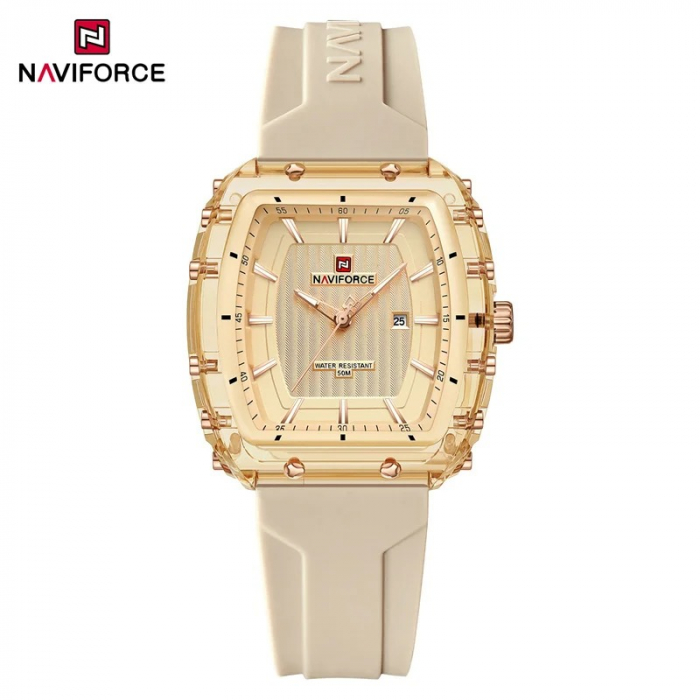 Ceas Dama Naviforce 7124 Auriu - Afișaj Analog, Fashion, Casual, Dată, Rezistent la Apă 5ATM [5]