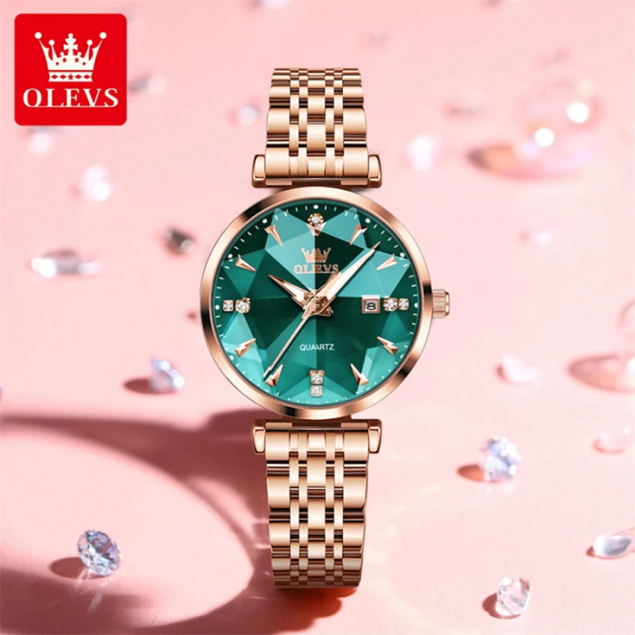 Ceas dama Olevs Elegant Quartz Auriu Analog Diamant Auriu [2]