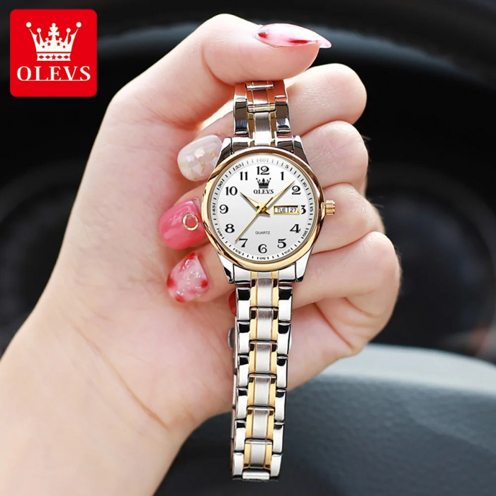 Ceas dama Olevs Elegant Argintiu Quartz Analog Data [4]