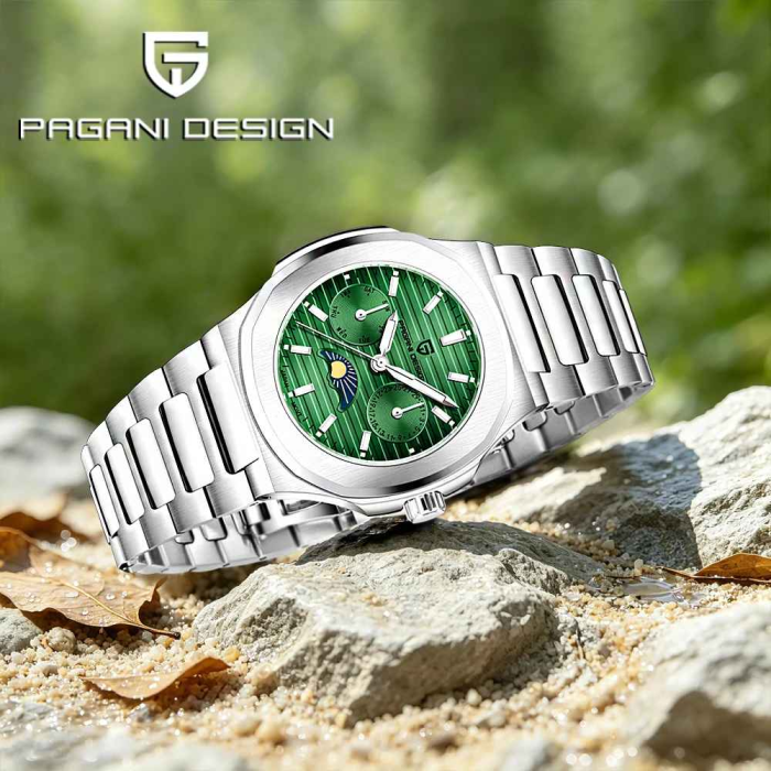 Ceas Damă PAGANI DESIGN PD-1786 Green, Epson VX3HA, Safir, Ceramic, 32.5mm, 50M [2]