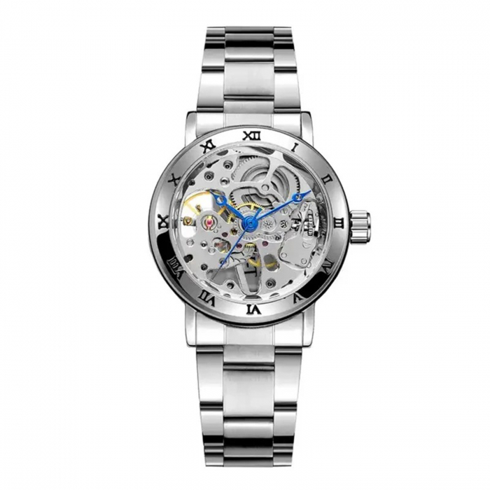Ceas Damă T-Winner 8233 Argintiu Mecanic – Design Business, Fashion, Rezistent la Apă 3ATM - Copie [1]