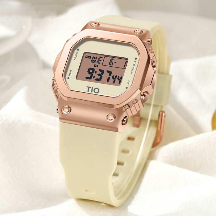 Ceas dama TIO Alarma Cronometru Digital Afisare data Crem [5]