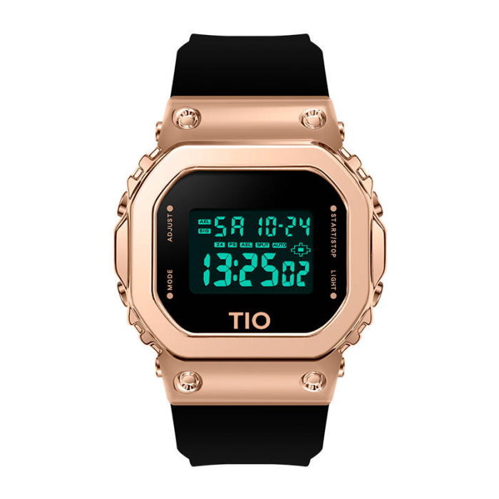 Ceas dama TIO Alarma Cronometru Digital Afisare data Negru auriu [4]