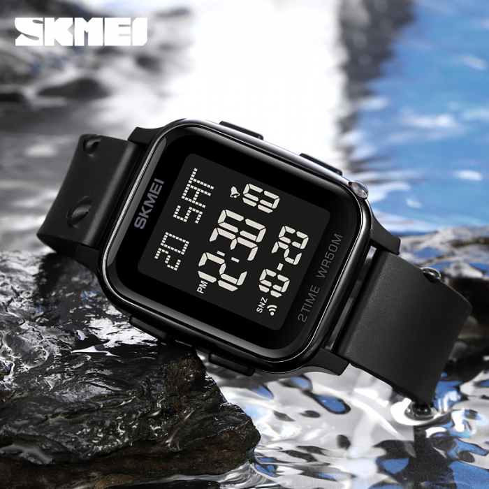 Ceas de barbati Skmei Sport Digital Casual Led Negru [3]