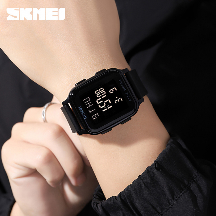 Ceas de barbati Skmei Sport Digital Casual Led Negru [4]