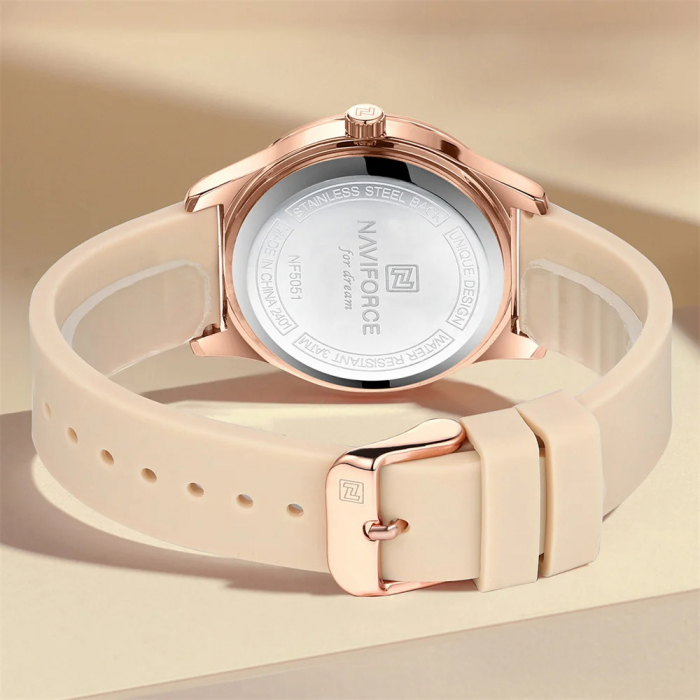 Ceas de dama Naviforce Luxury Fashion Casual Quartz Silicon [5]