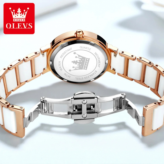 Ceas de dama Olevs Mecanism Quartz Japonia Casual Fashion Elegant Alb [4]