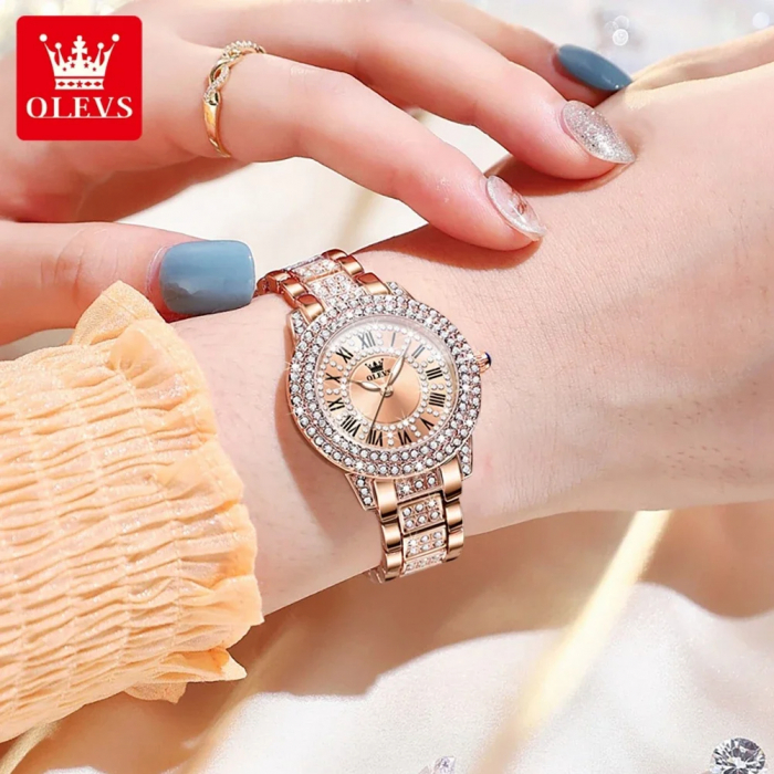 Ceas de dama Olevs Elegant Mecanism Quartz Casual Fashion Auriu [2]