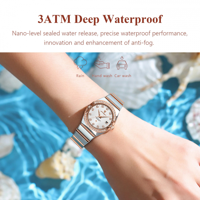 Ceas de dama Poedagar Luxury Fashion Casual Indici Luminosi Quartz Otel [4]