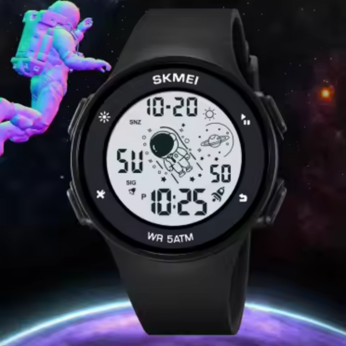 Ceas de mana barbatesc Skmei Sport Casual Digital Lumina de fundal Alarma Cronometru Negru [5]