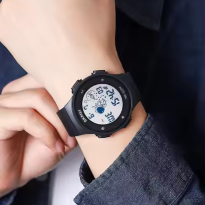Ceas de mana barbatesc Skmei Sport Casual Digital Lumina de fundal Alarma Cronometru Negru [3]