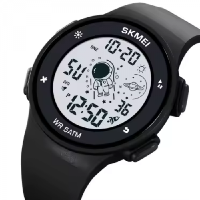 Ceas de mana barbatesc Skmei Sport Casual Digital Lumina de fundal Alarma Cronometru Negru [2]