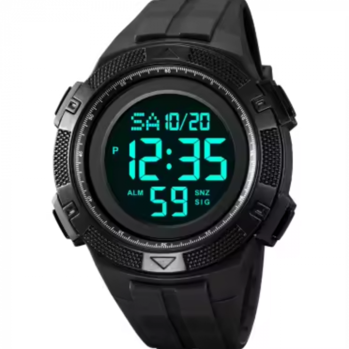Ceas de mana barbatesc Skmei Casual Digital Alarma Lumina de fundal Sport Afisare data Negru [5]